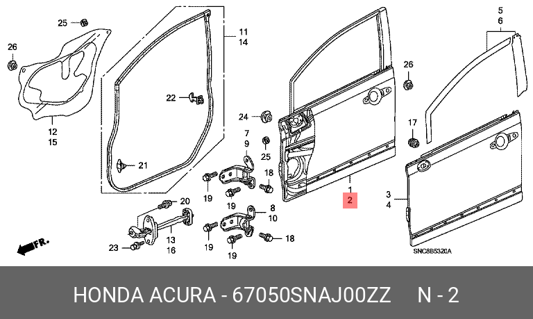 Honda CIVIC 06 11 DOOR FRONT LH 67050 SNA J00ZZ Spare Parts Shop