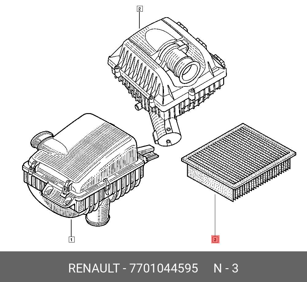 Фильтр воздушный   RENAULT арт. 7701044595