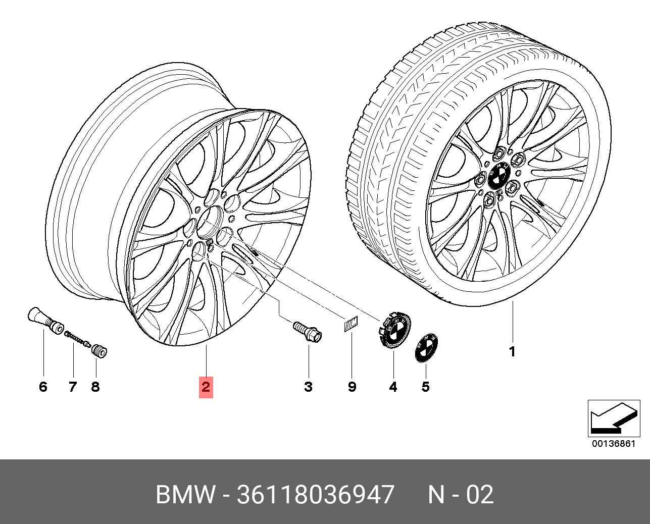 Диск колеса BMW 36 11 8 036 947 купить в Симферополе, Севастополе, Крыму