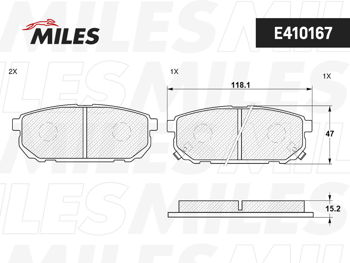 Miles e100112 колодки тормозные. ERT 410167.