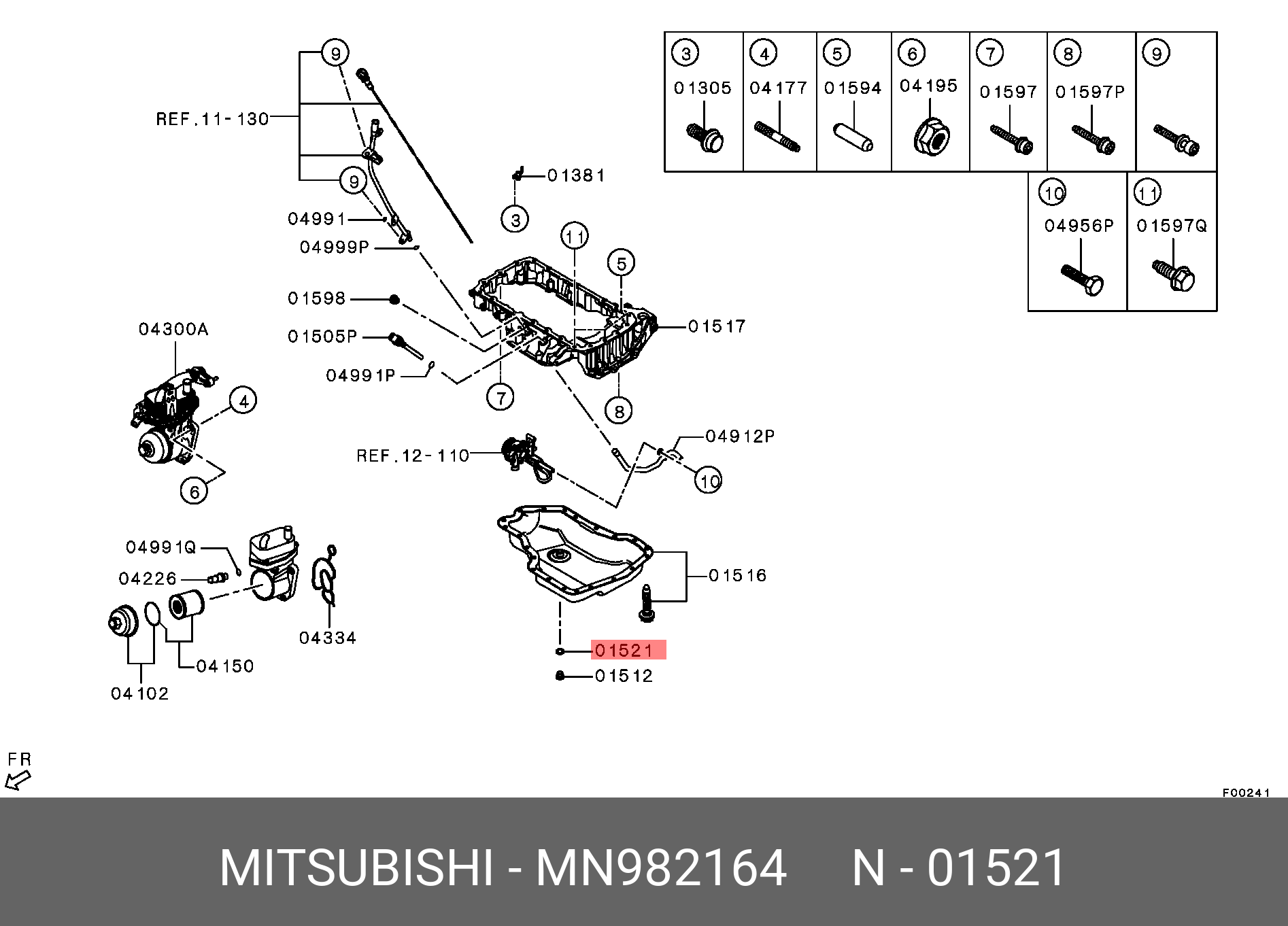 Прокладка сливной пробки поддона двигателя   MITSUBISHI арт. MN982164