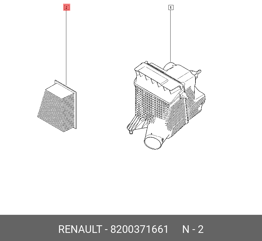Фильтр воздушный   RENAULT арт. 8200371661