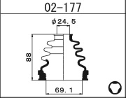 пыльник ШРУС левого внутренний (d=23.5 D=69.1 H=88) Nissan