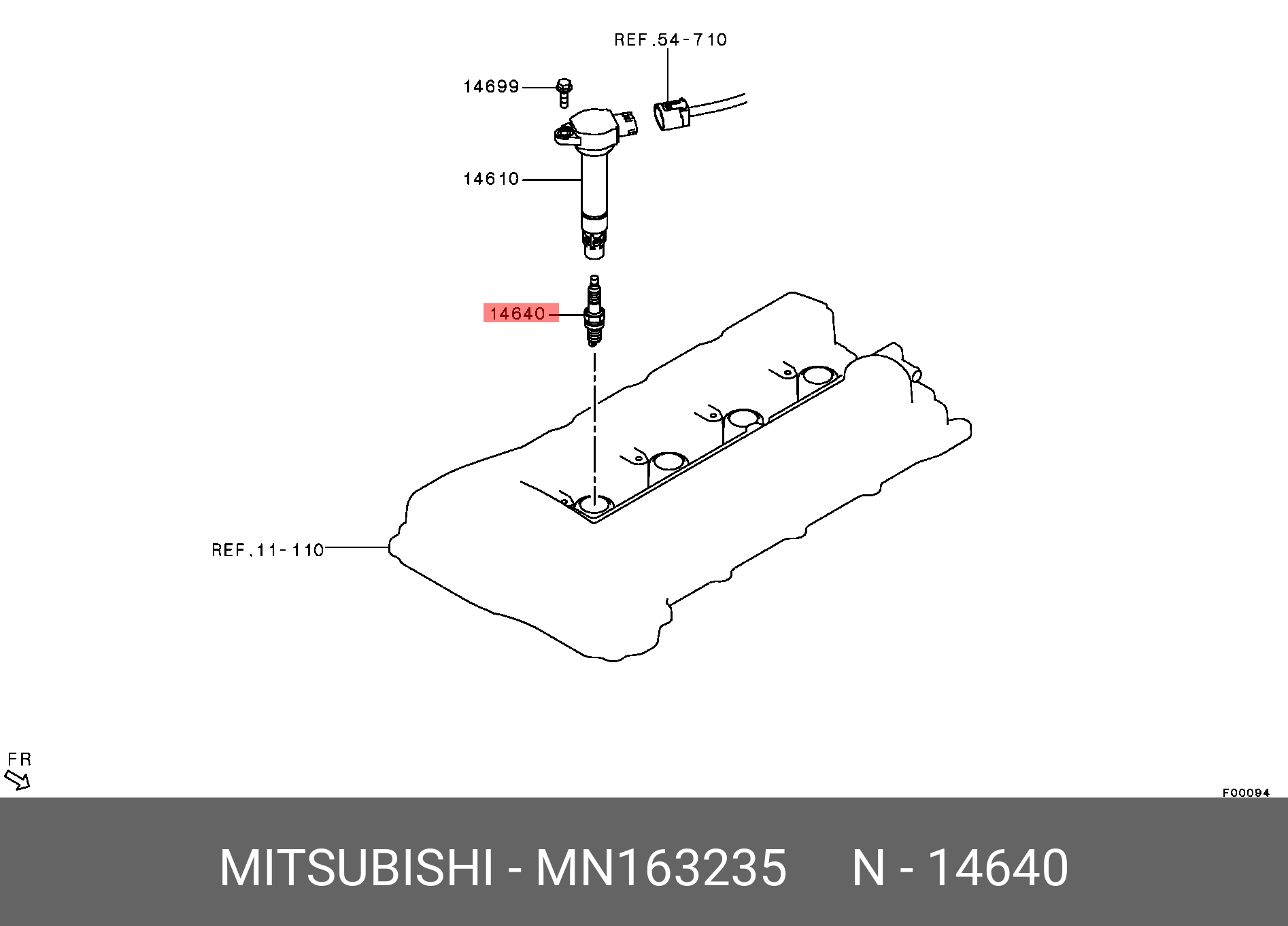 Свеча зажигания   MITSUBISHI арт. MN163235