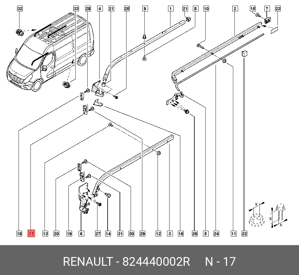 824440002R RENAULT УПОР ДВЕРИ БОК ПРА (LOCATOR-SIDE SLIDI)