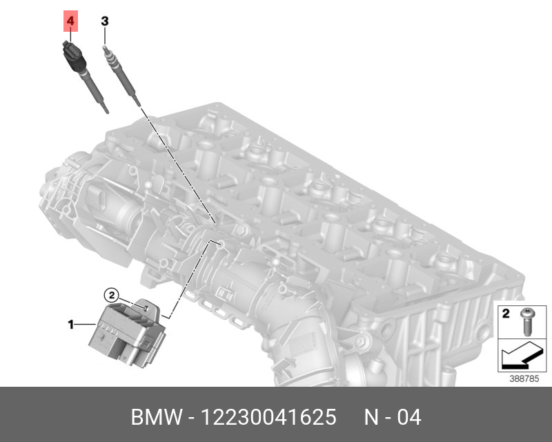 Свеча накаливания с датчиком давления   BMW арт. 12230041625