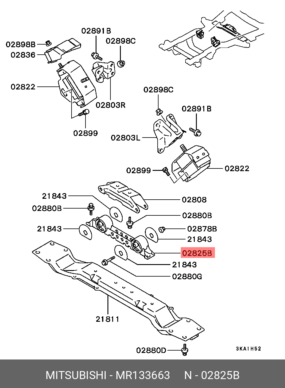Подушка (опора) двигателя задняя MR133663