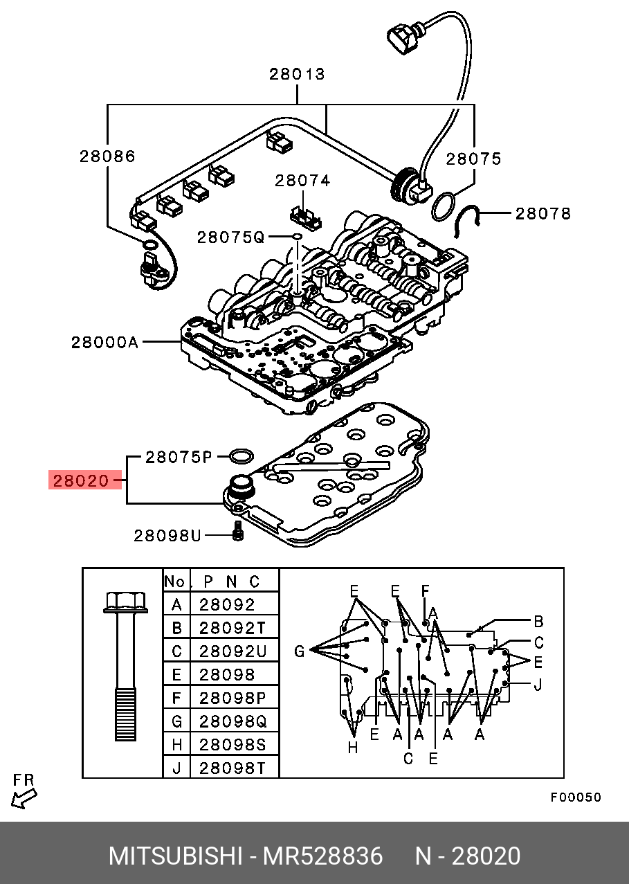 Mr528836 фильтр акпп mitsubishi