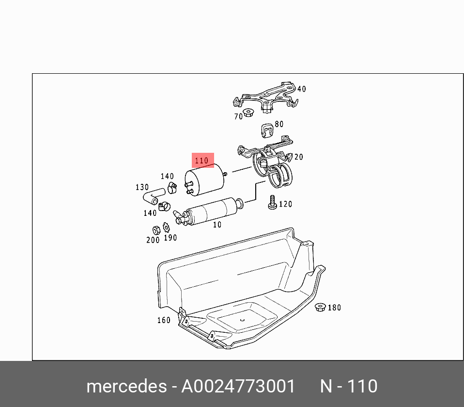 Фильтр топливный   Mercedes-Benz арт. A0024773001