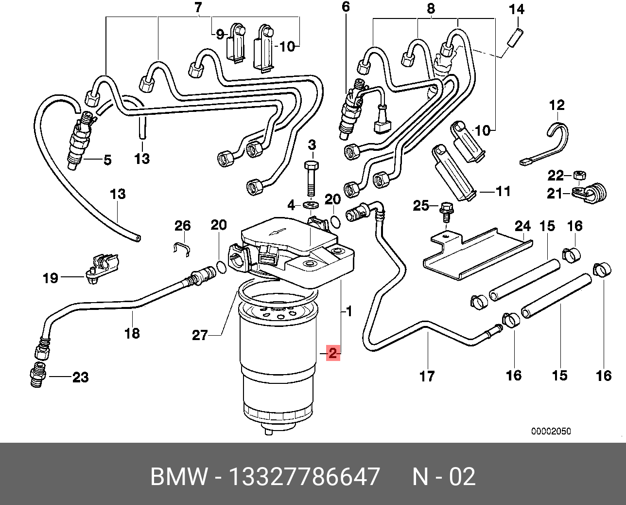 Фильтр топливный   BMW арт. 13327786647
