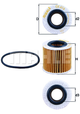 фильтр масляный (картридж) TOYOTA AURIS (E150) 07-12, COROLLA (E150) 06-13, RAV4 (A30, A40) 05-19