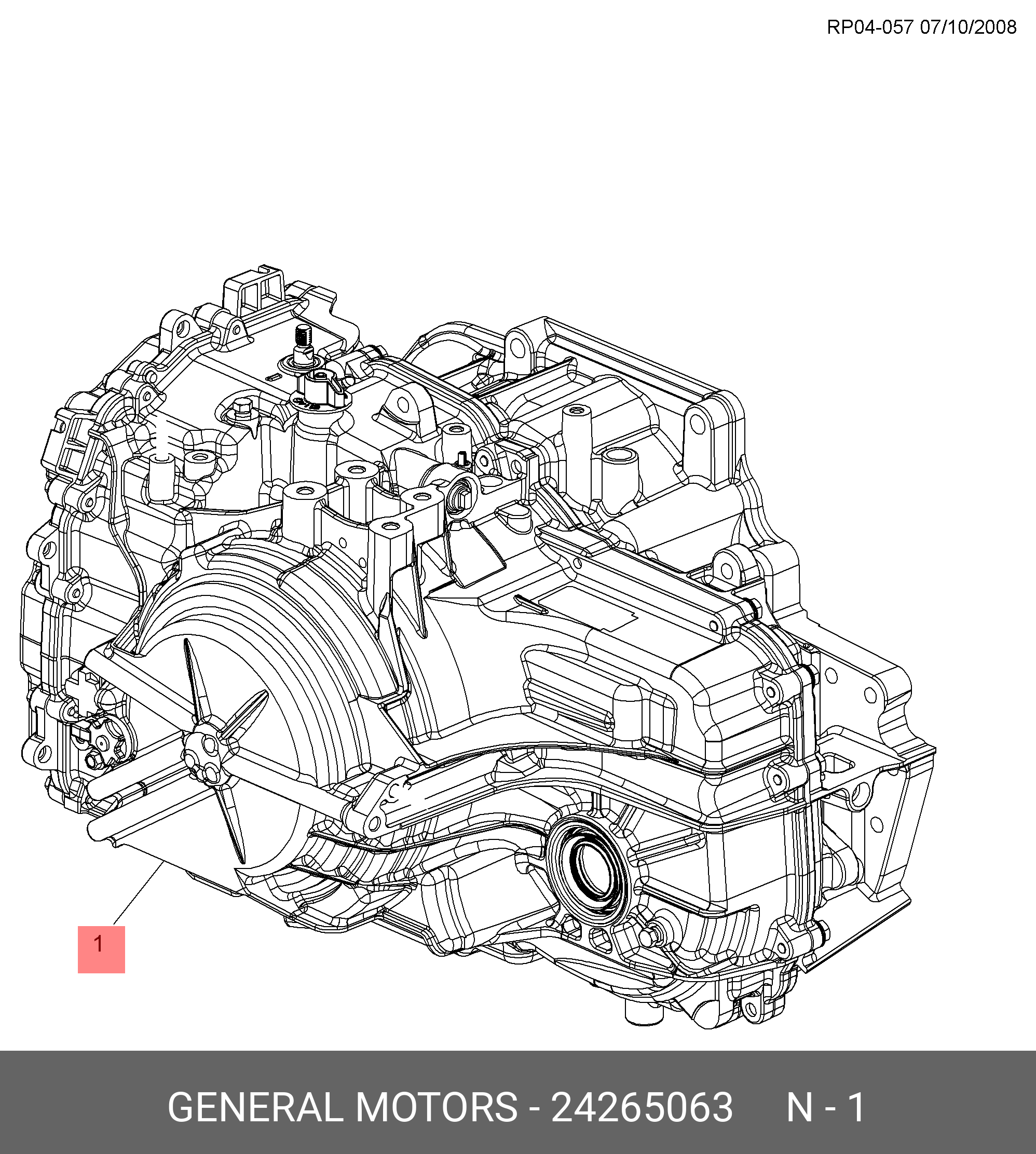 24265063 TRANSAXLE,AUTO MBP GENERAL MOTORS купить, цена в Екатеринбурге