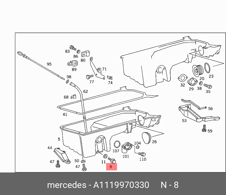 Пробка сливная поддона двигателя   Mercedes-Benz арт. A 111 997 03 30