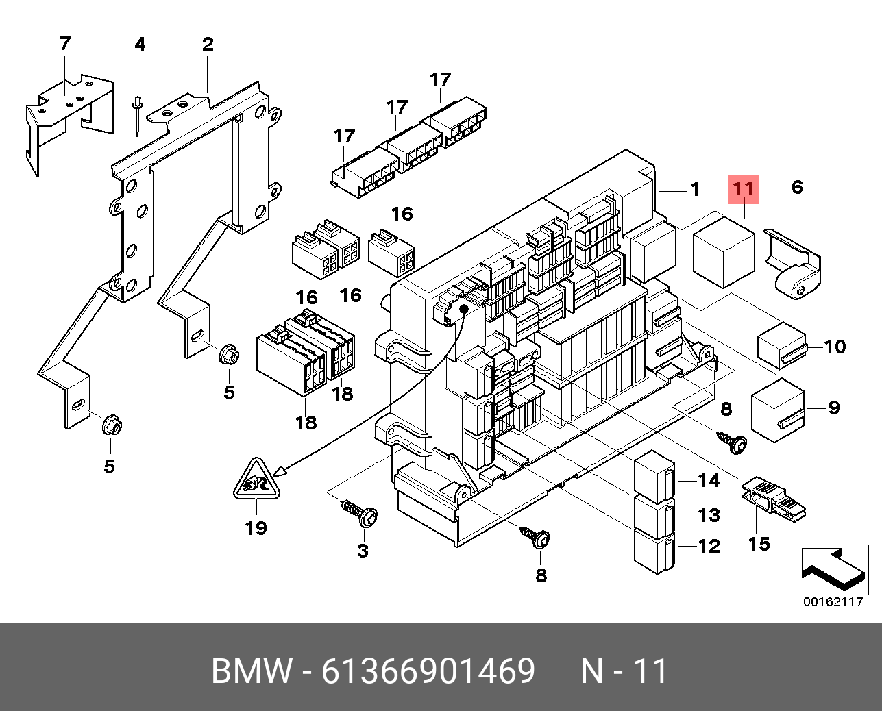 61 36 6 901 469 Реле с замыкающим ко BMW купить, цена в Челябинске