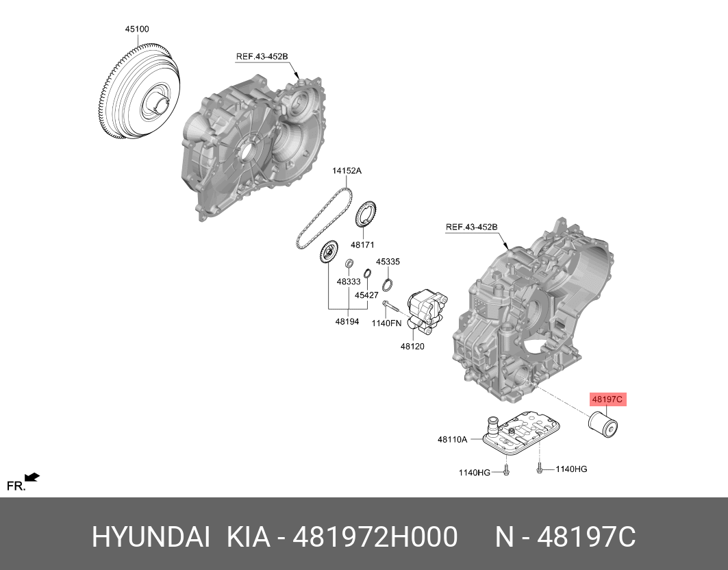  Фильтр маслянный теплообменника CVTF (Hyundai,Kia) 481972H000