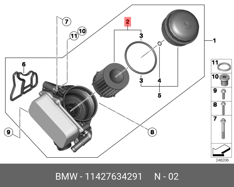 Фильтр масляный   BMW арт. 11427634291