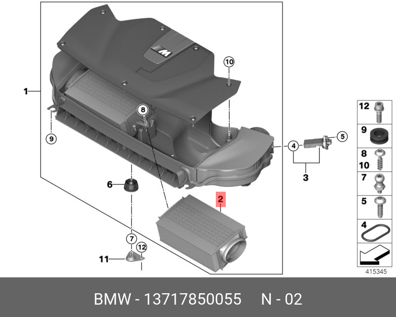 Фильтр воздушный (1-4 цилиндр)   BMW арт. 13717850055