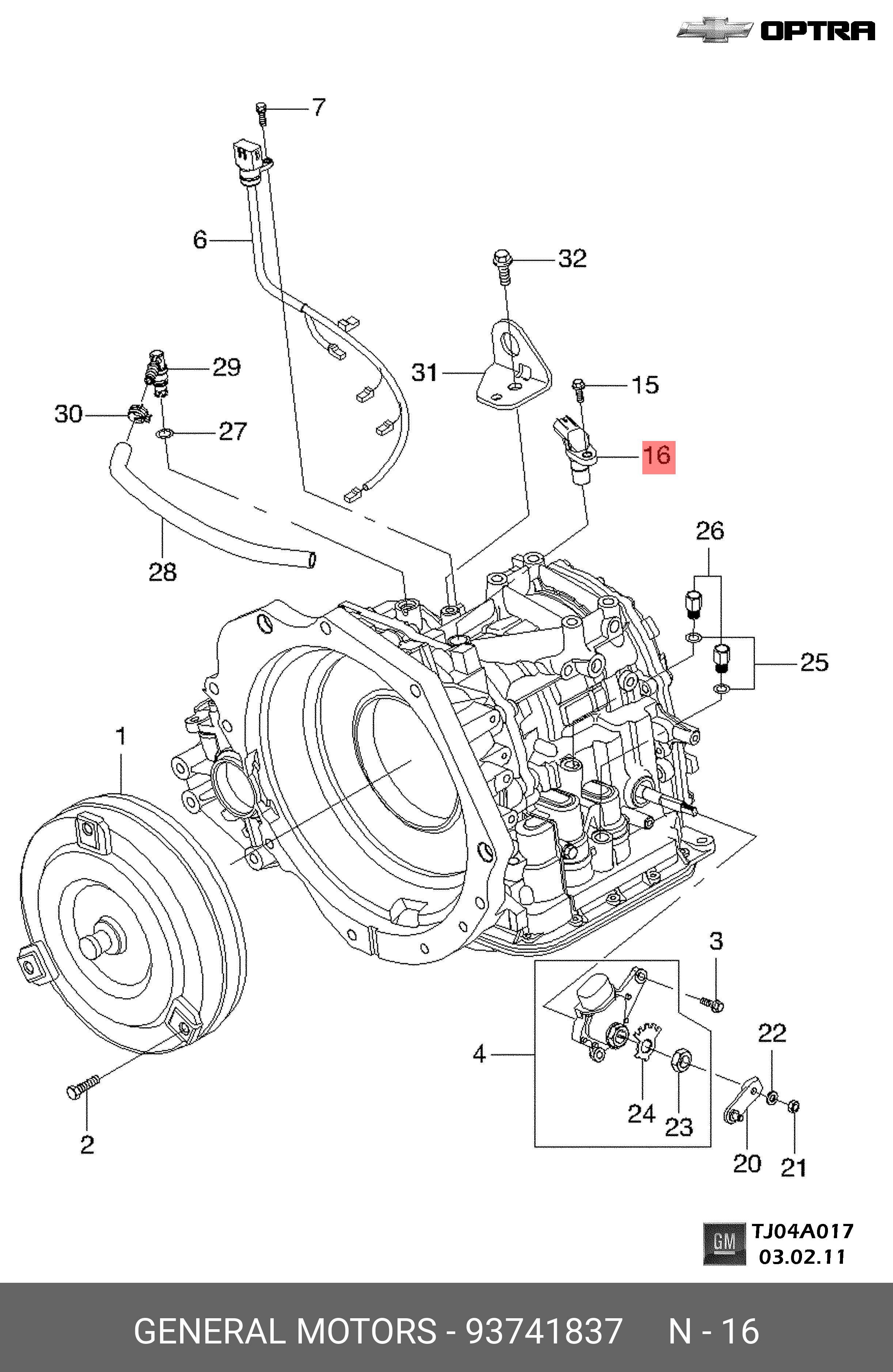 93741837 Датчик скорости АКПП Lacetti 03 - GENERAL MOTORS купить, цена в  Челябинске