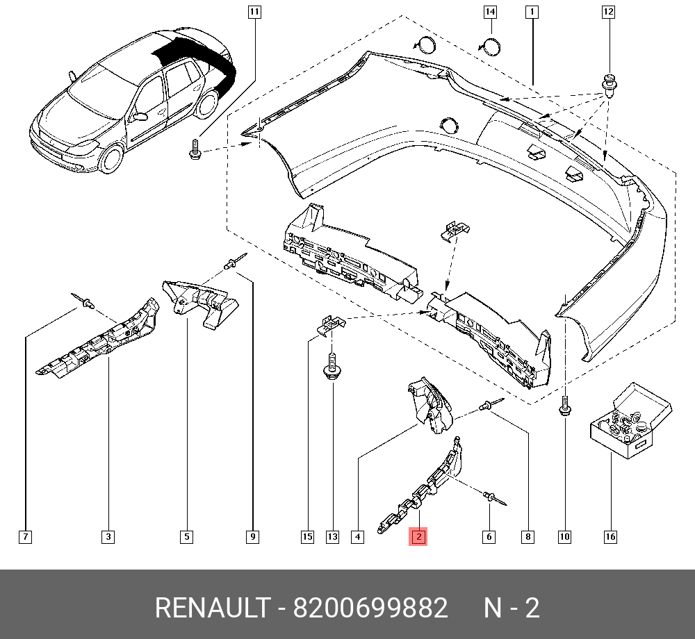 Схема бампера рено логан 2