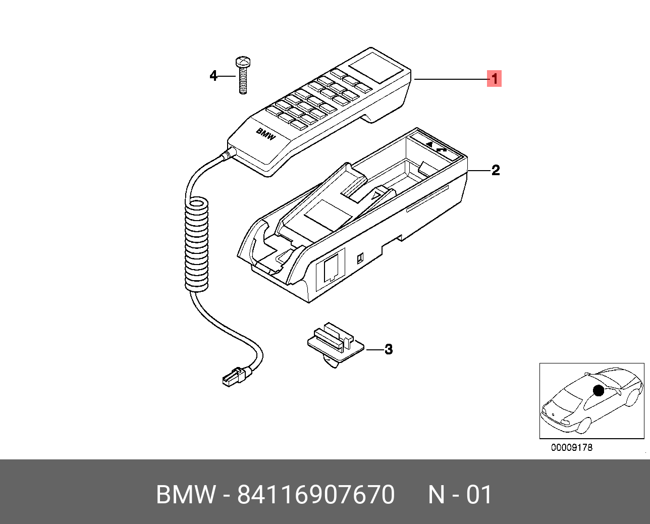 Телефон артикул 84 11 6 907 670 производства BMW - купить в  интернет-магазине avtomarka.su