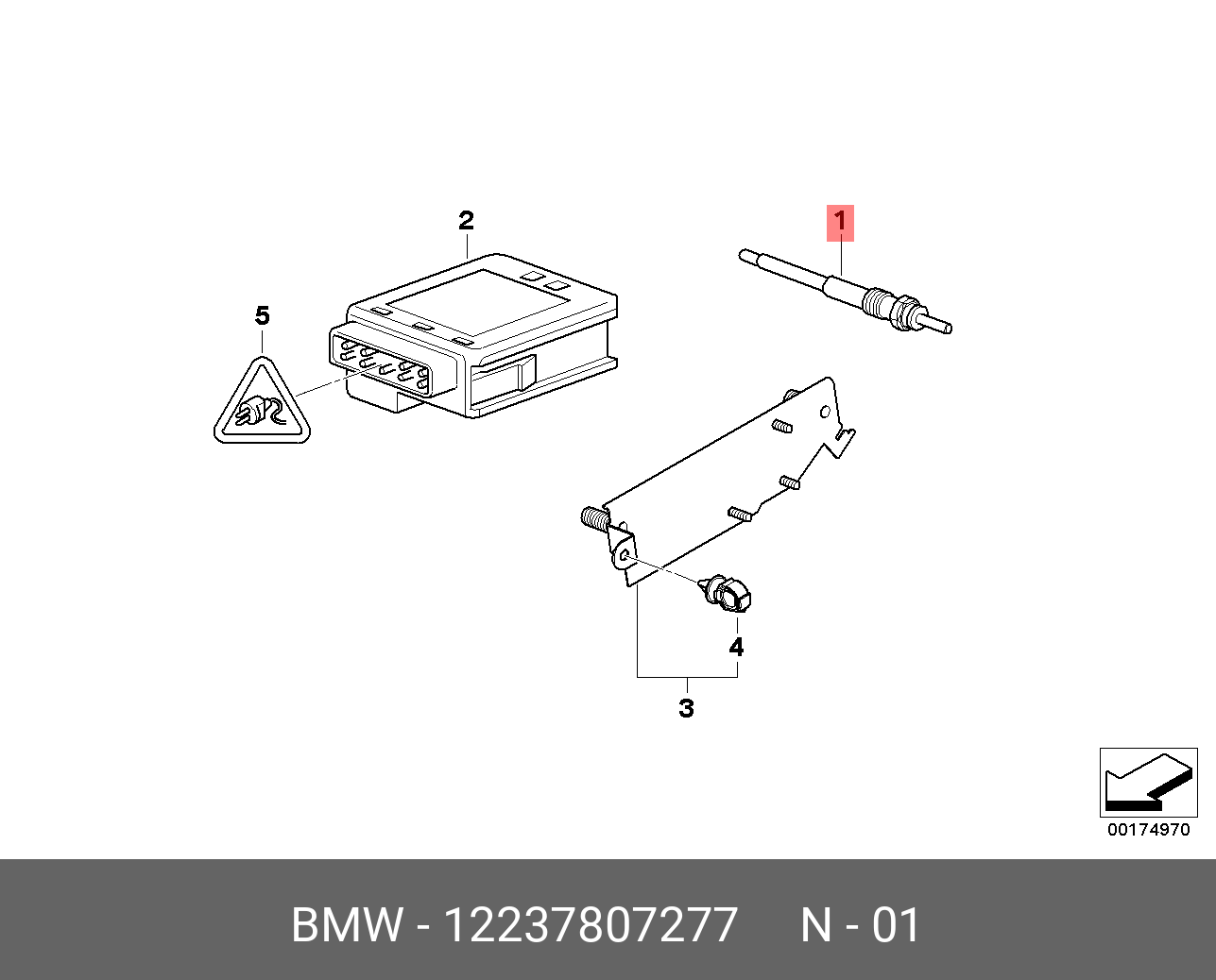 Свеча накаливания   BMW арт. 12237807277