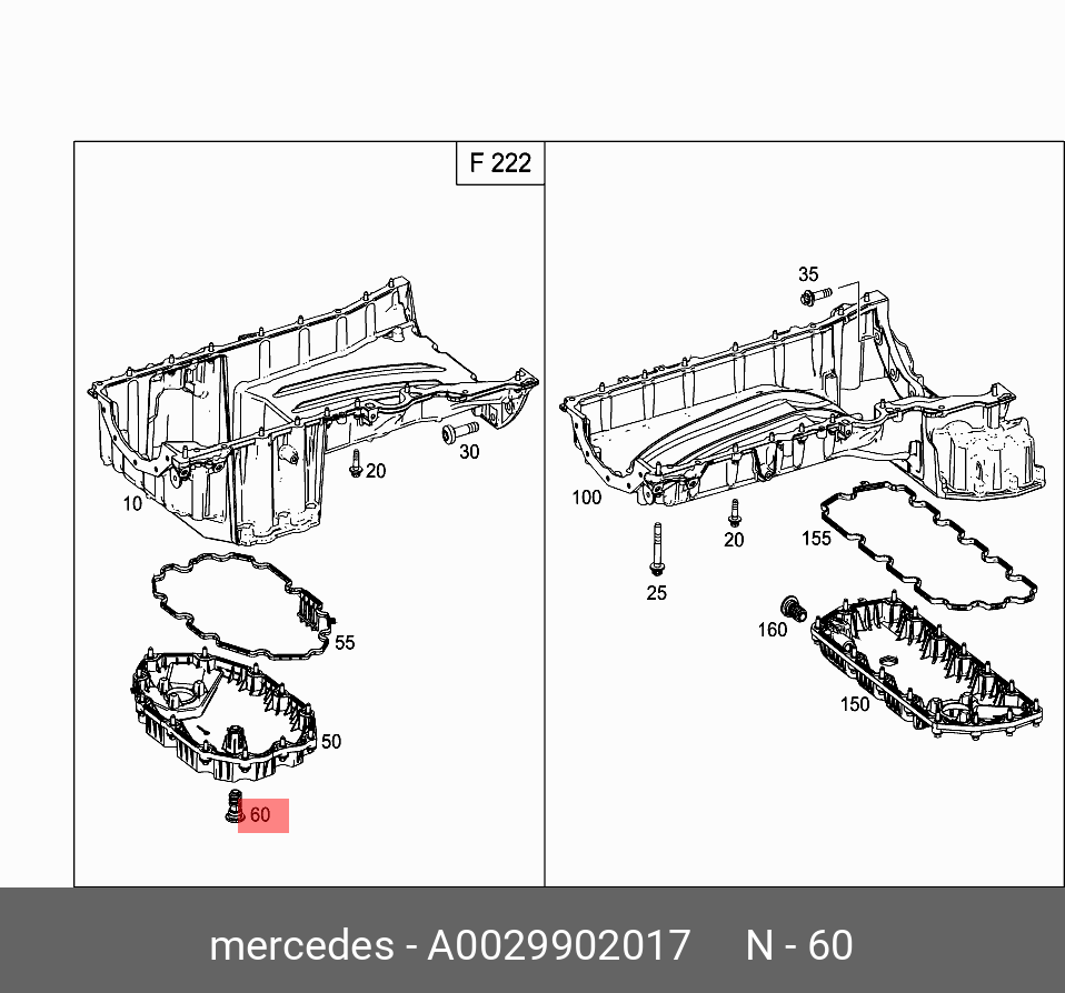 Пробка сливная поддона двигателя   Mercedes-Benz арт. A0029902017