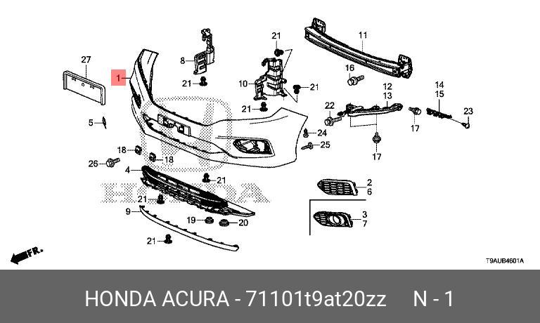 Honda CITY 18-20 BUMPER FRONT W/BUMPER GRILLE NJ - 71101-T9A-T20ZZ