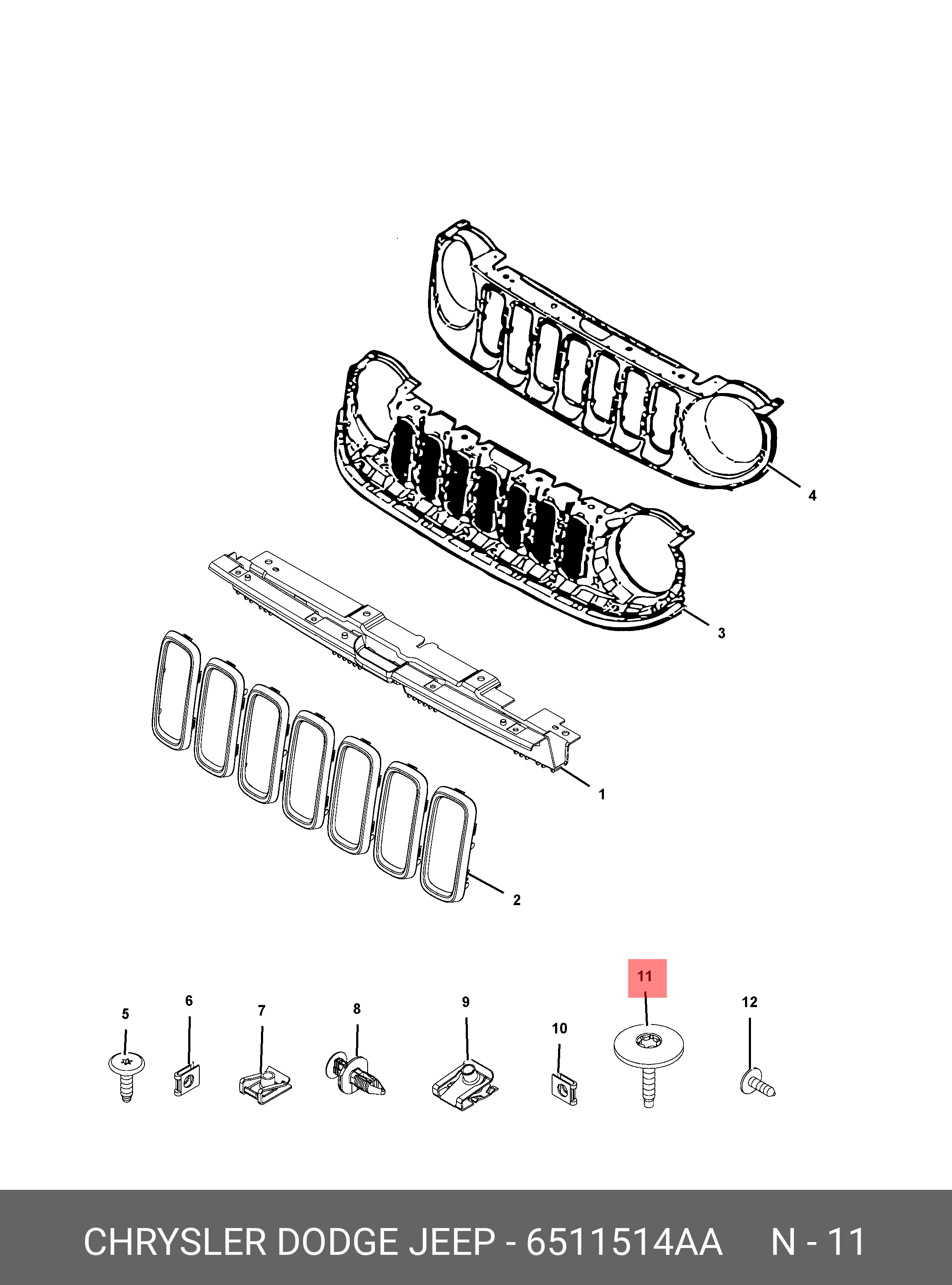 6511514AA CHRYSLER SCREW - купить, цена в Санкт-Петербурге