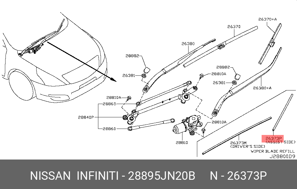 Теана размер дворников. 28895-Jn20a Nissan резинка стеклоочистителя. Nissan 28895-jn20a. 28895-1aa0a. 28895jn20a.