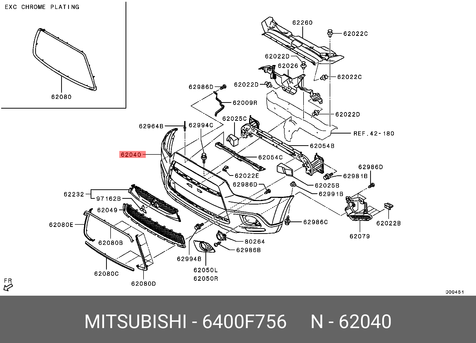 Mitsubishi ASX 13-16 BUMPER FRONT - 6400F756 | Spare Parts Shop ...