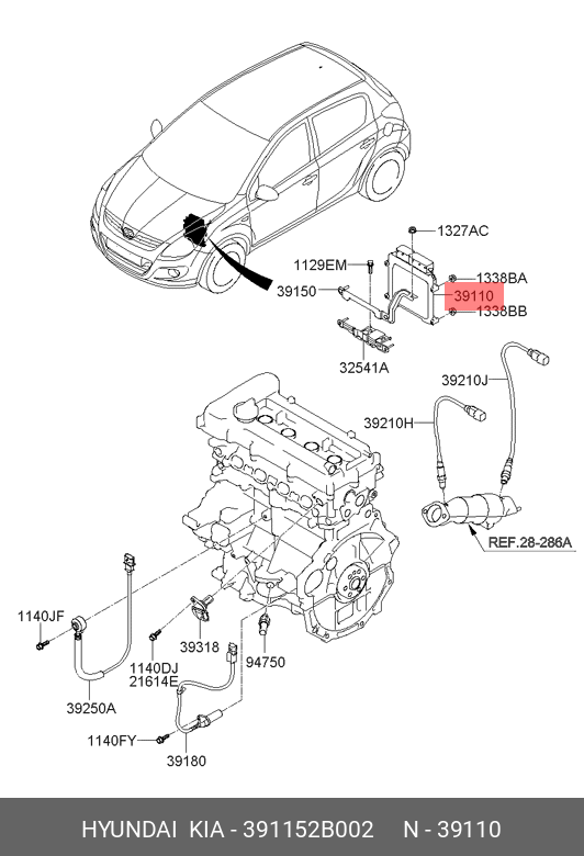 391152B002 Hyundai/Kia ELECTRONIC CONTROL UNIT купить, цена в Санкт