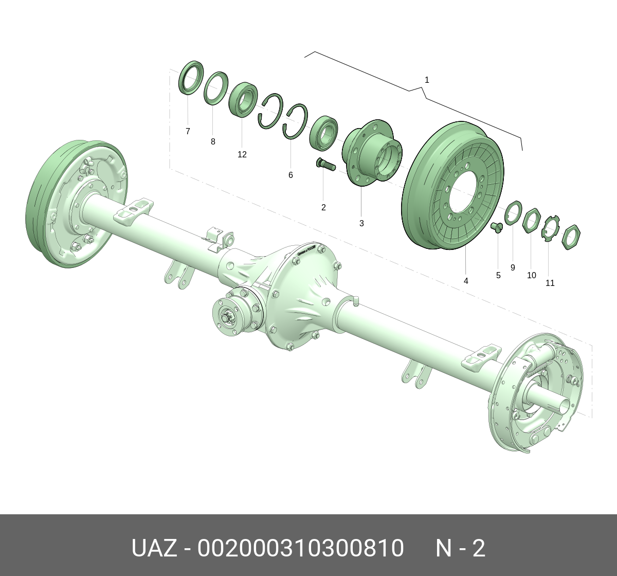 002000310300810 Шпилька ступицы колеса Патриот не пост UAZ 002000310300810  UAZ UAZ купить, цена в Челябинске