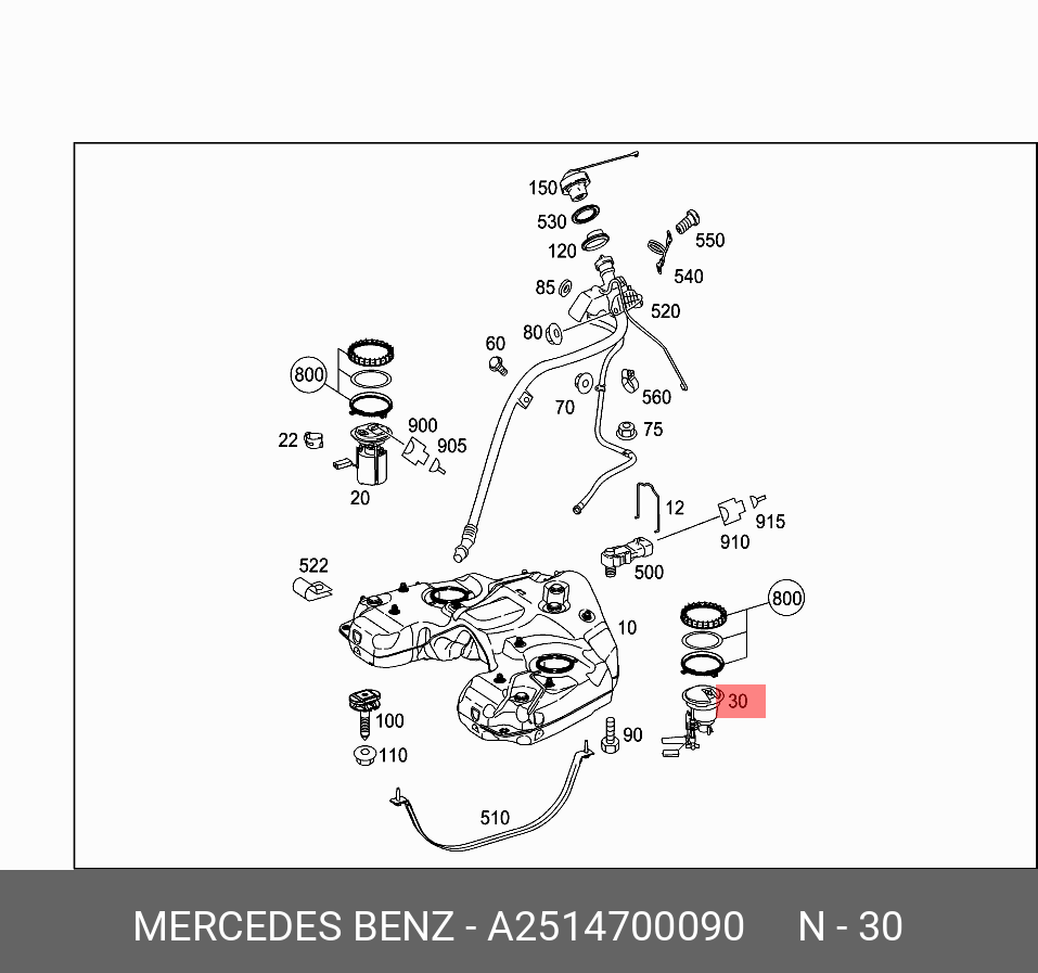 Фильтр топливный   Mercedes-Benz арт. A2514700090