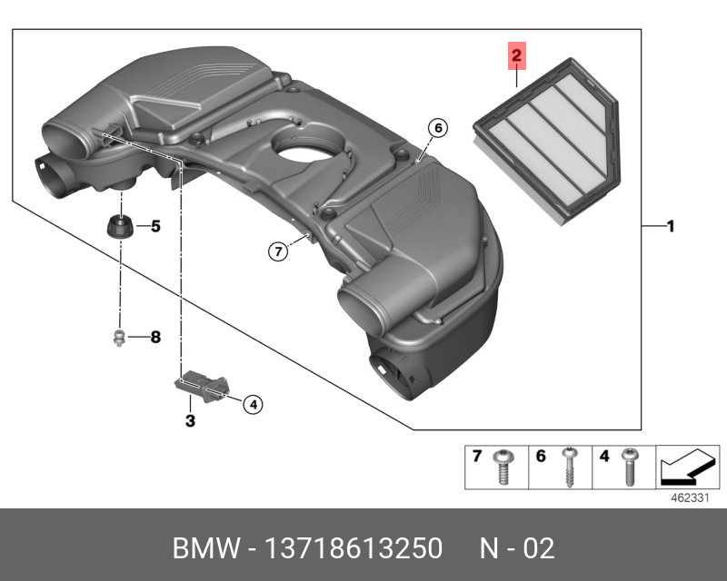 Фильтр воздушный, левый   BMW арт. 13718613250