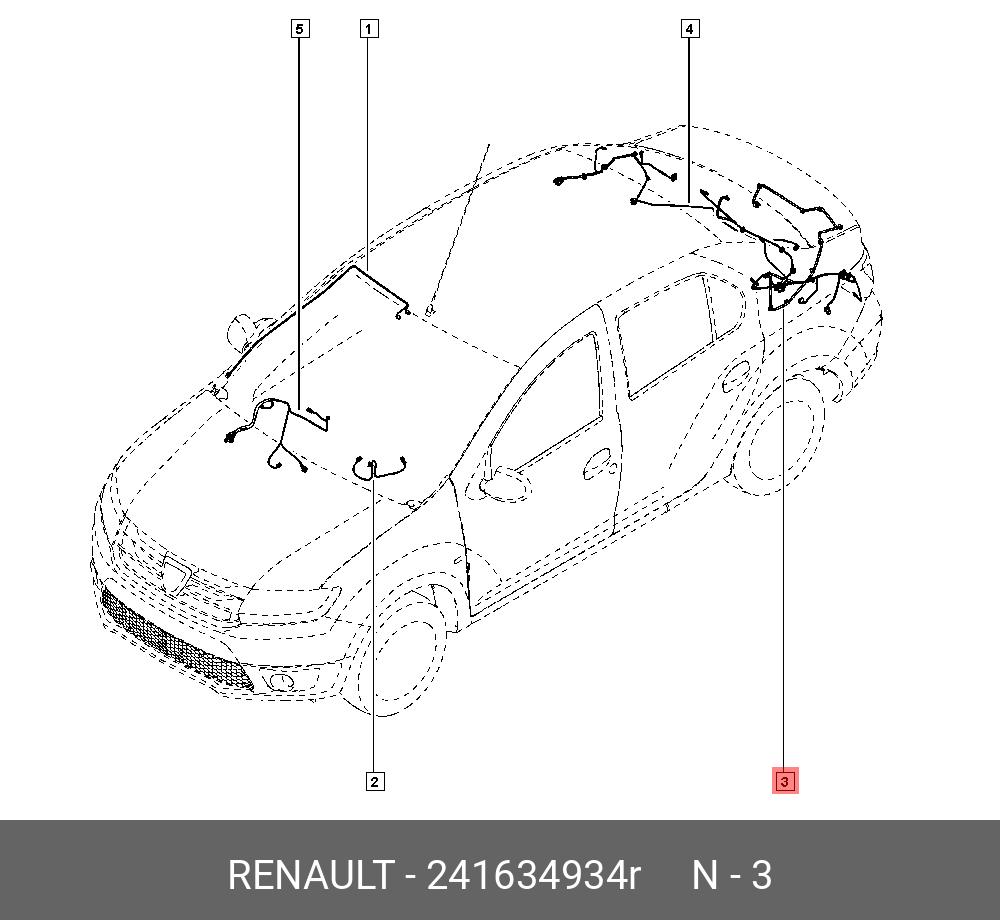 241634934R RENAULT ПРОВОДКА ЗАДН ЧАСТИ САЛОНА 12В - купить, цена в  Санкт-Петербурге