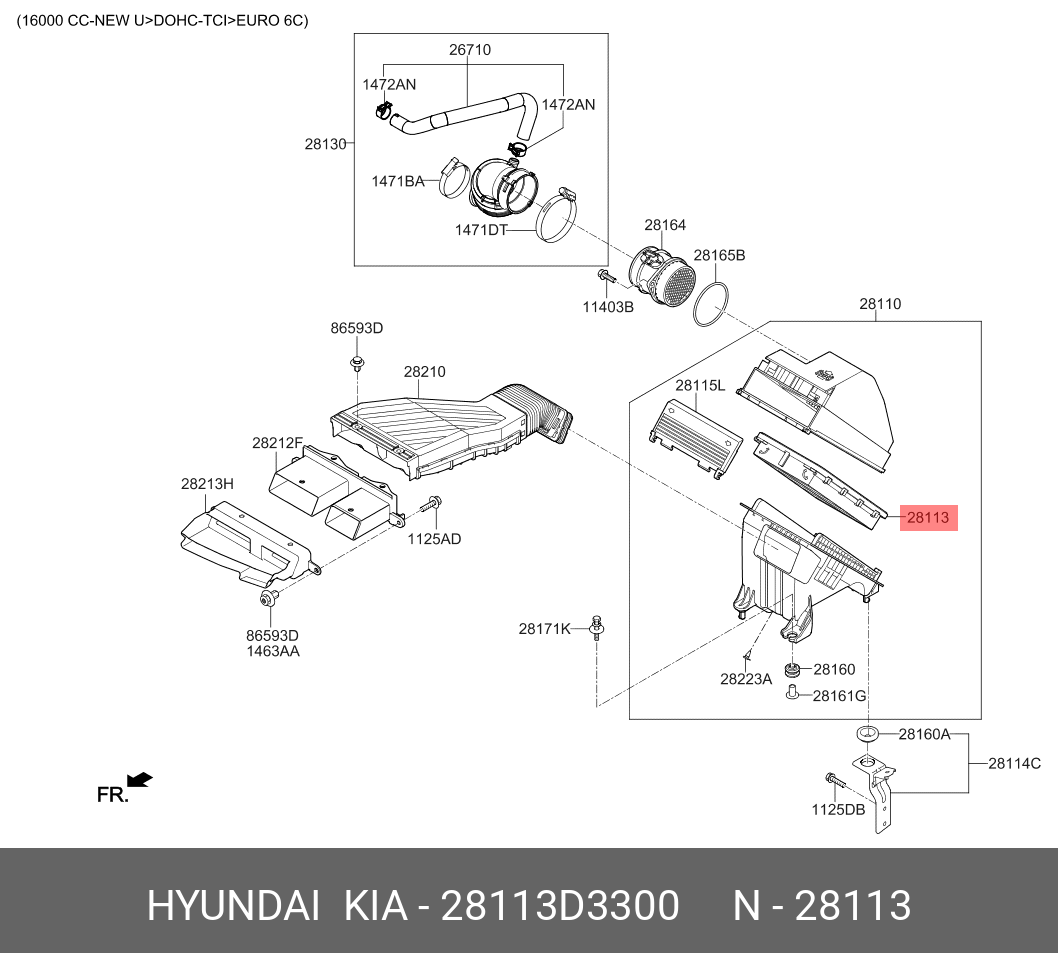 Фильтр воздушный   HYUNDAI/KIA арт. 28113D3300