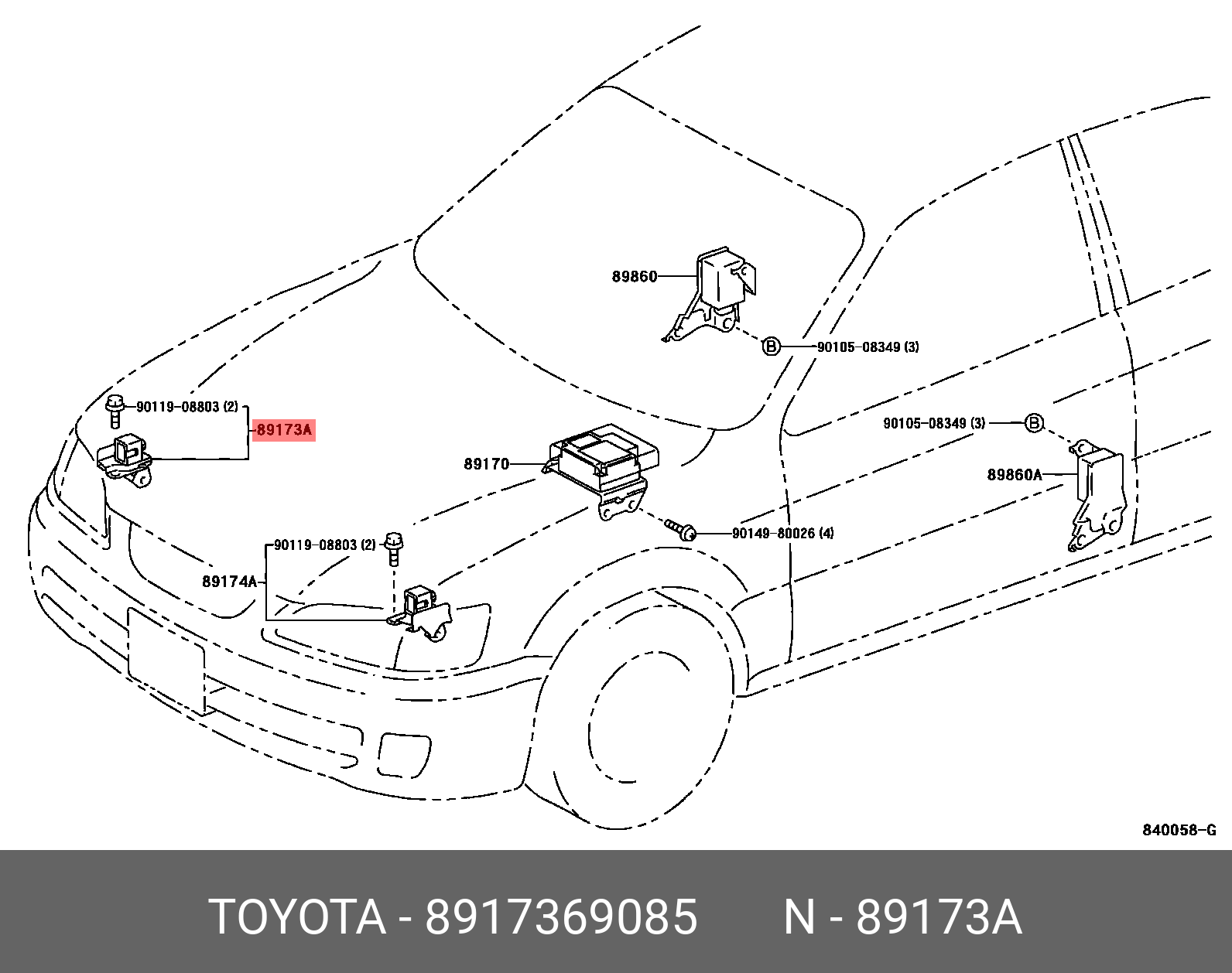 8917369085 (89173-69085) TOYOTA Датчик подушки безопасности | Купить  запчасть