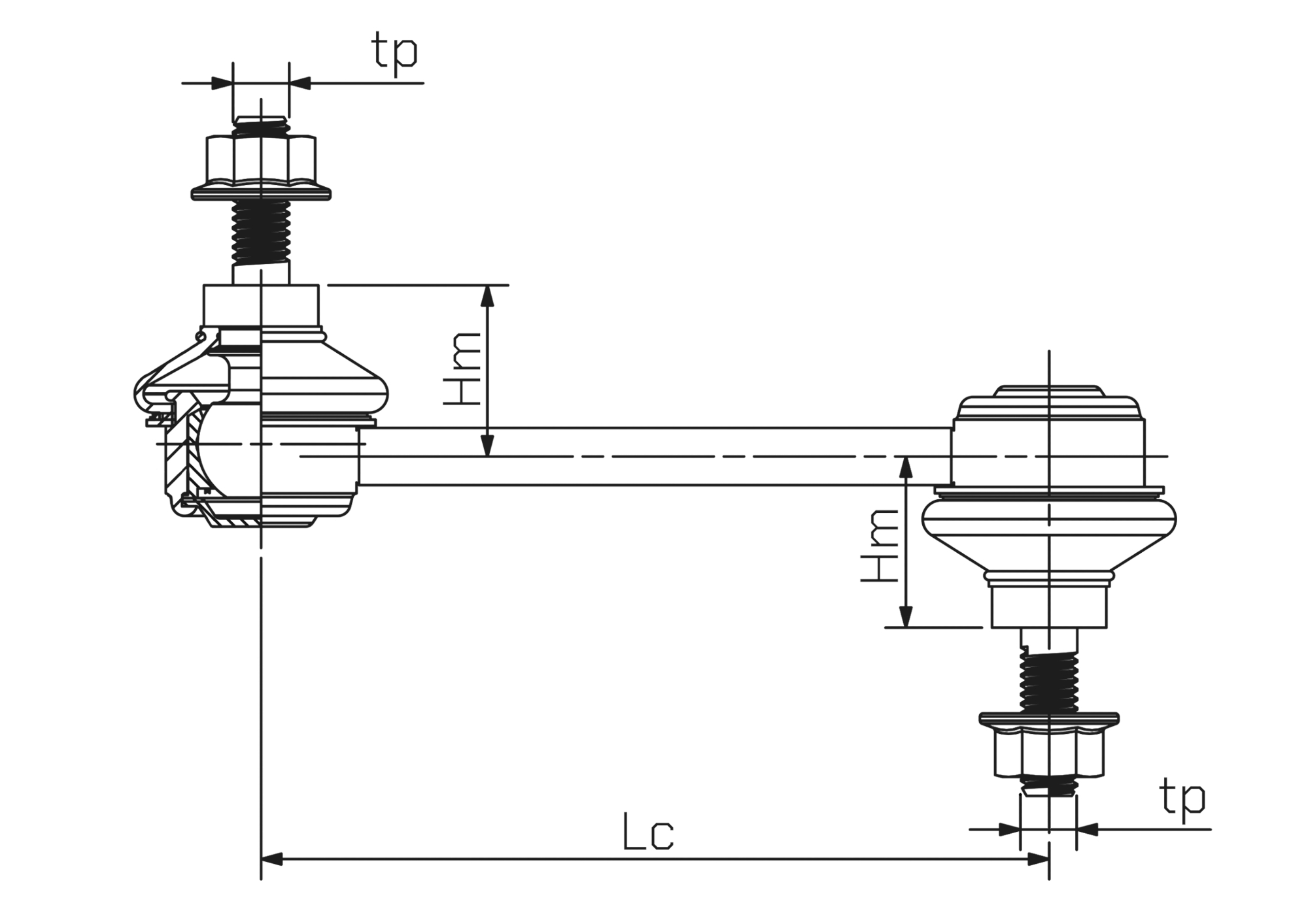 стойка стабилизатора переднего левая + гайка NISSAN Murano (Z51) 07-14, Qashqai (J10) 06-13, Teana (J32) 08-13, X-Trail (T31, T32) 07-14-, RENAULT KOLEOS 2008-