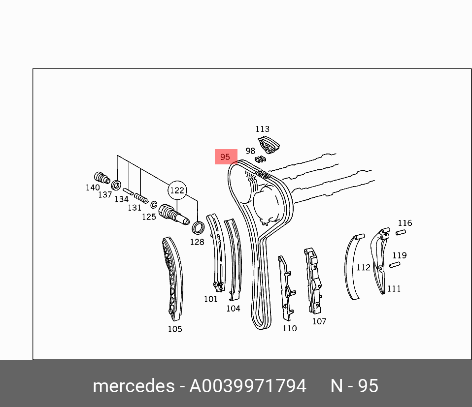 Цепь ГРМ   Mercedes-Benz арт. A 003 997 17 94