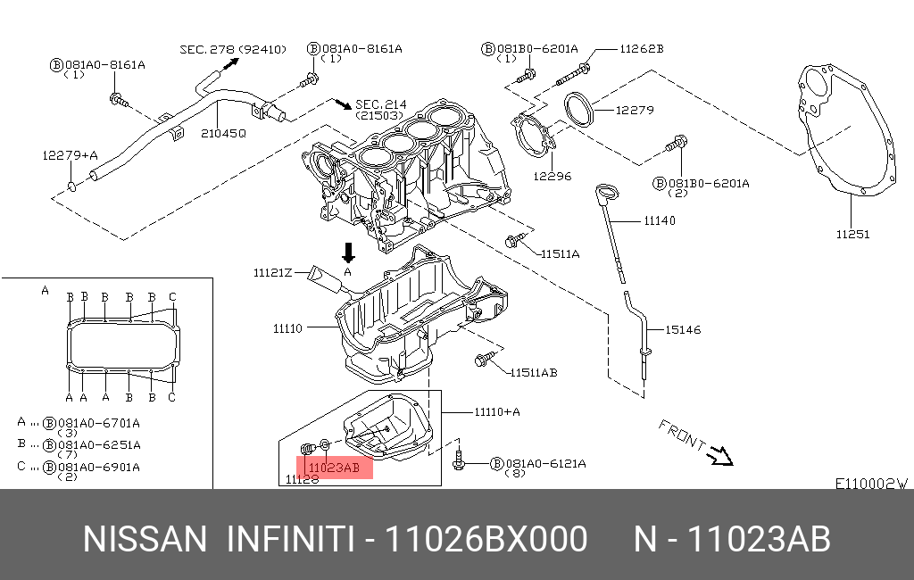 Прокладка сливной пробки поддона двигателя   NISSAN арт. 11026BX000