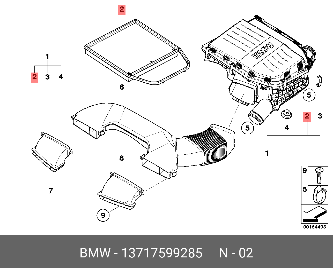 Фильтр воздушный   BMW арт. 13717599285