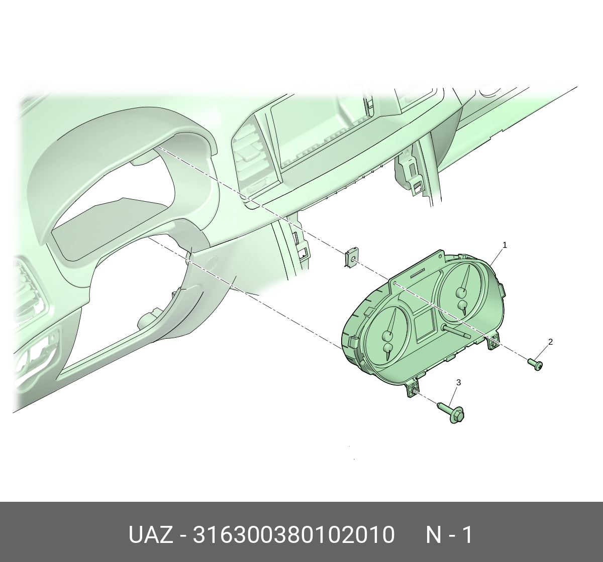 КОМБИНАЦИЯ ПРИБОРОВ УАЗ-ПАТРИОТ, ПИКАП (комплектация: Комфорт, с ЗМЗ ...