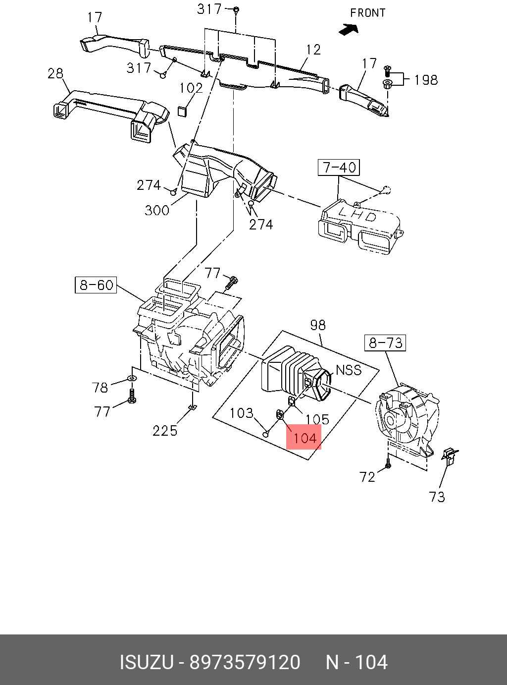 8-97357-912-0 Резистор отопителя NKR55 12V подходит от NQR75 ISUZU купить,  цена в Челябинске