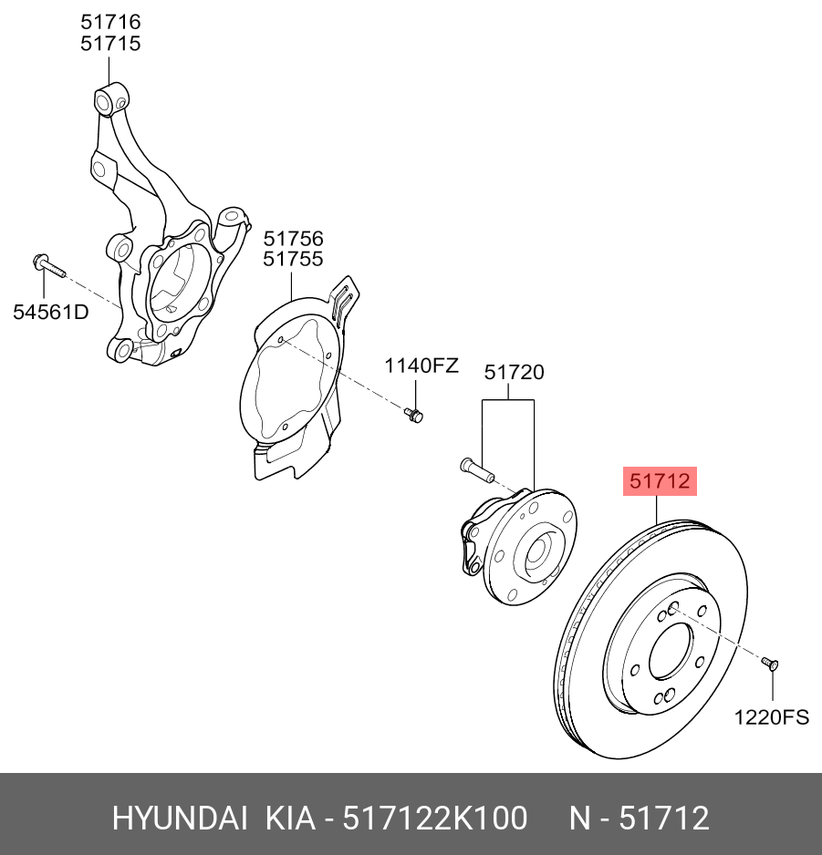 Диск тормозной, передний   HYUNDAI/KIA арт. 51712-2K100
