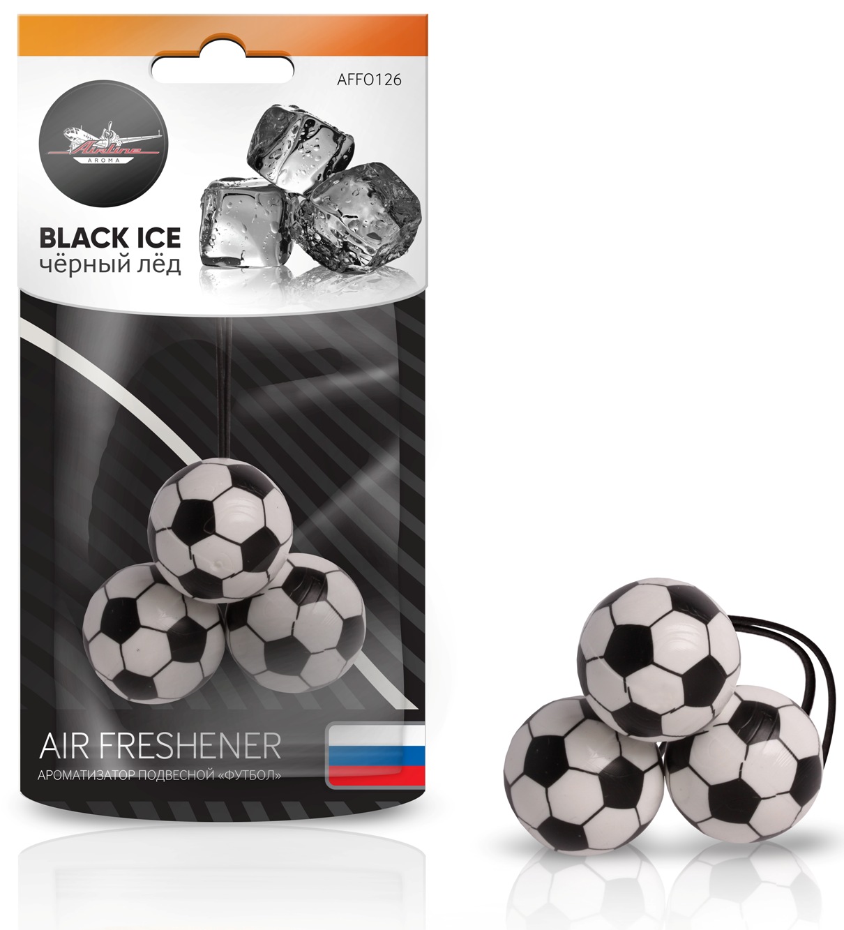 Ароматизатор подвесной "Футбол" черный лед (AFFO126)