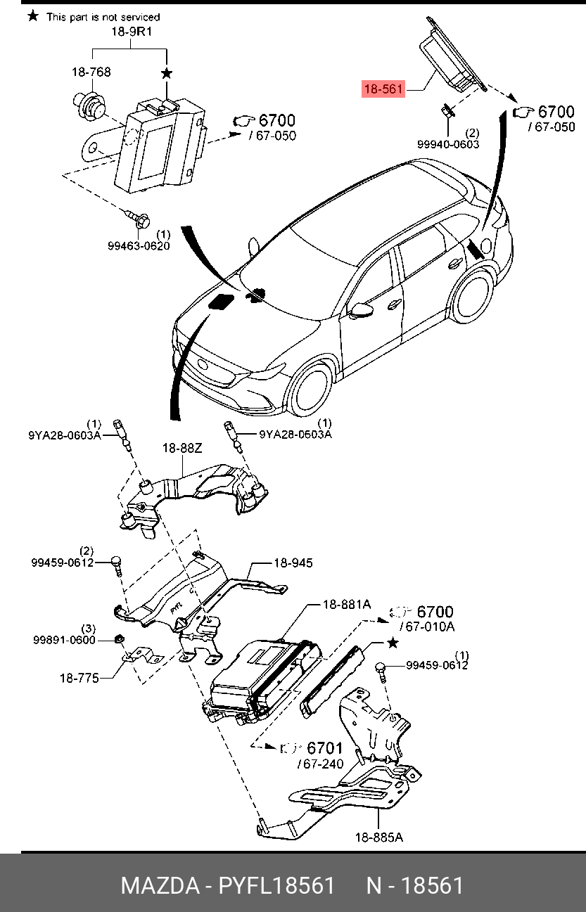 PYFL18561 CONTROL UNITFUEL PU MAZDA купить, цена в Екатеринбурге