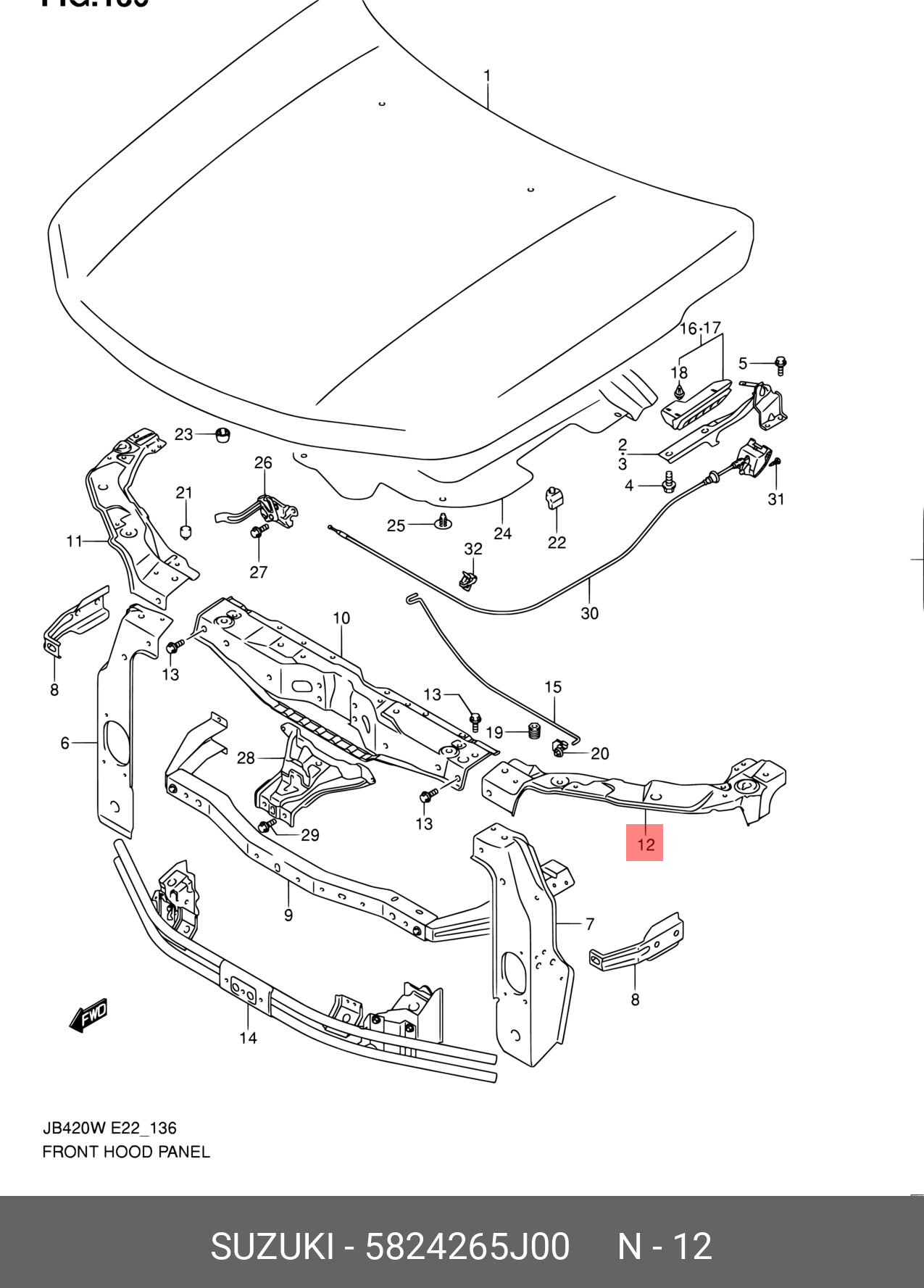 Suzuki G VITARA 06-20 RADIATOR SUPPORT UPPER LH - 58242-65J00 | Spare ...