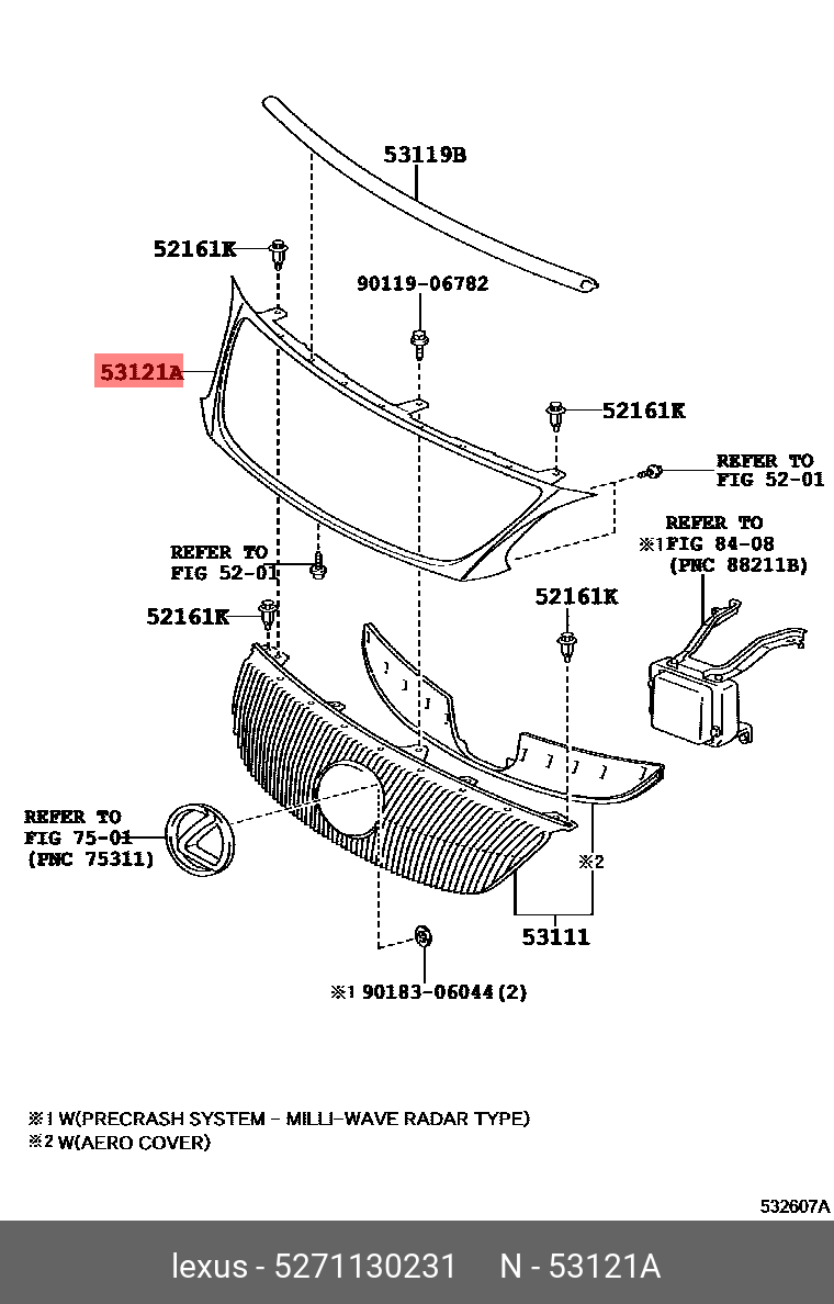 Lexus GS300 0608 GRILLE MOULDING CHRM 5271130231 Spare Parts Shop