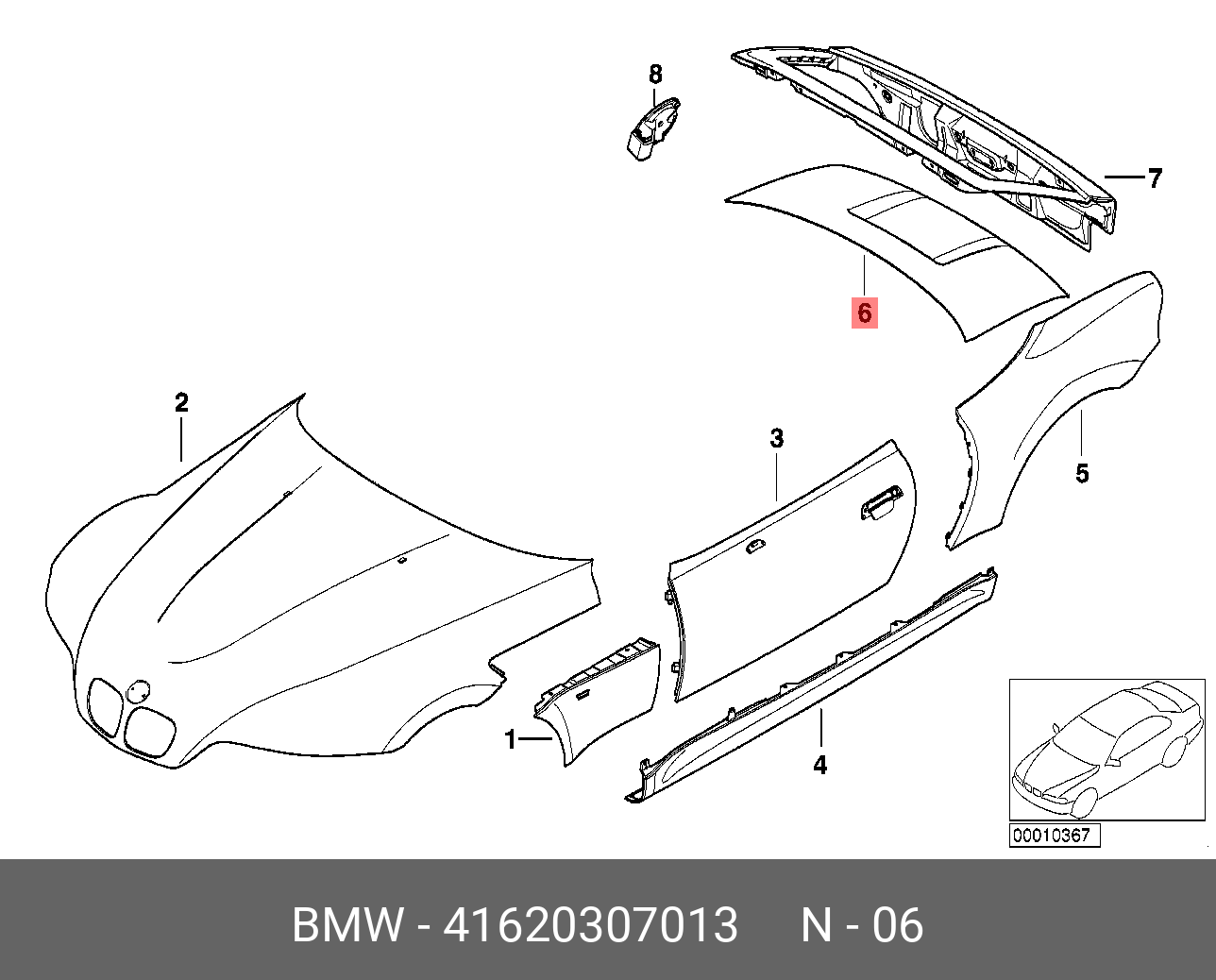 Купить Багажная дверь под 3-й фон.стоп-сигнала BMW 41 62 0 307 013 по  низкой цене в интернет-магазине amry.ru