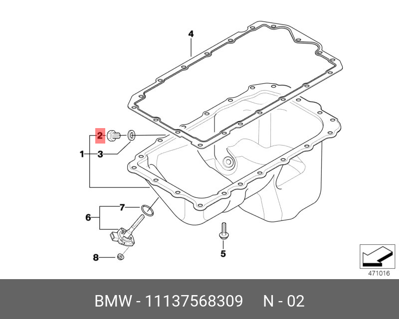 Пробка сливная поддона двигателя   BMW арт. 11137568309